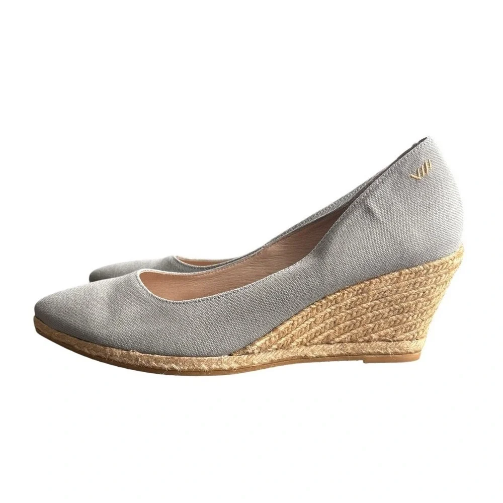 Viscata Barcelona Gray Canvas Wedge Espadrilles‎ Size 42 (US 11)